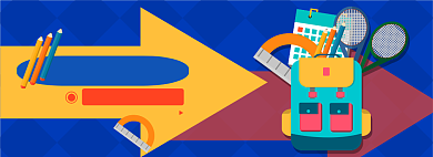 开学季文具电商淘宝banner图背景
