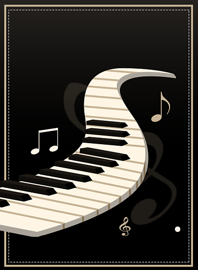 黑色简约钢琴培训印刷海报背景