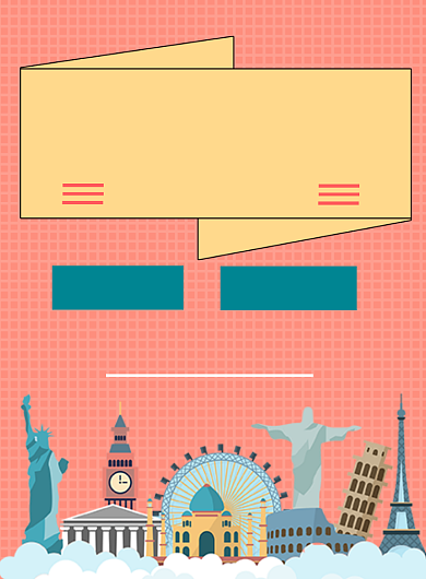 卡通可爱简约旅游海报背景