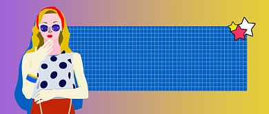 紫黄色渐变美女时尚潮流双十二好物推荐网购微信公众号素材图片背景