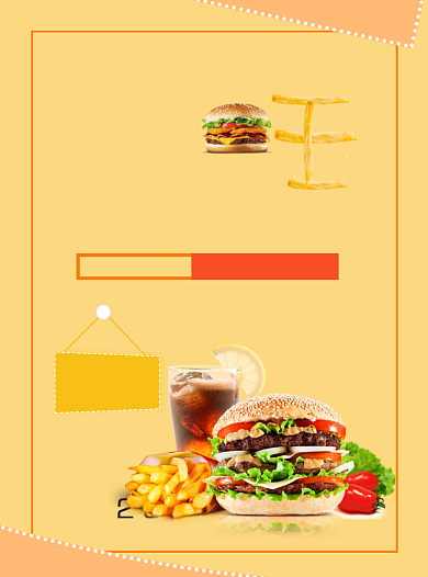 汉堡美食快餐促销宣传单背景