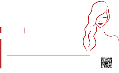 红色女性简约个人名片背景