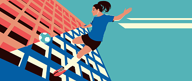 手绘卡通运动健身足球广告微信公众号素材图片背景