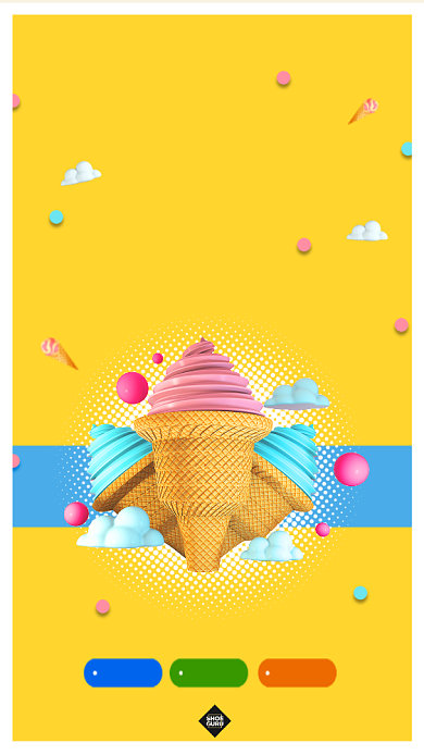 黄色冰激凌手绘潮流促销活动手机海报背景