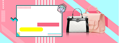 孟菲斯风格女王节箱包banner背景