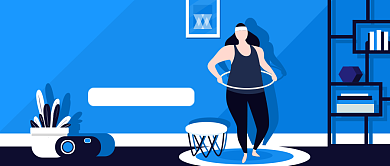 简约清新扁平卡通减肥瘦身运动广告微信公众号素材图片背景