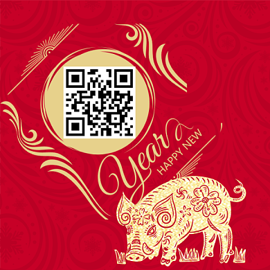 2019猪年二维码背景