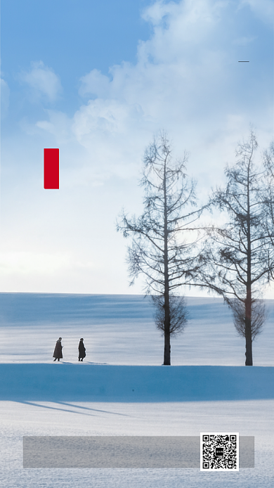 唯美清新简约冬至节气手机海报模板背景