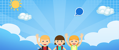 蓝色卡通网格小孩世界问候日公众号首图背景