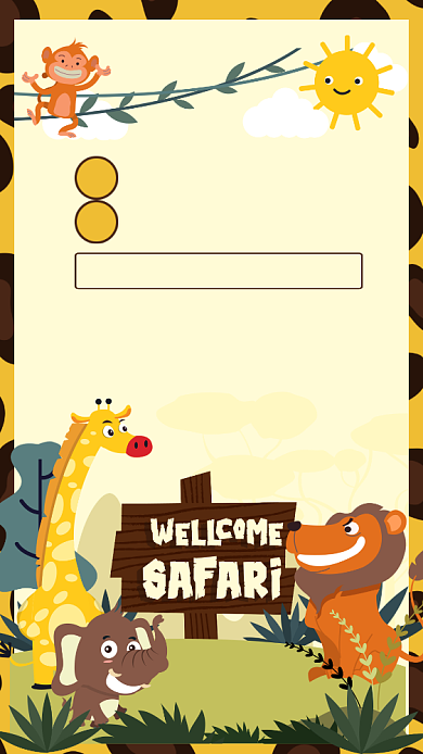 简约插画风野生动物园宣传手机海报背景