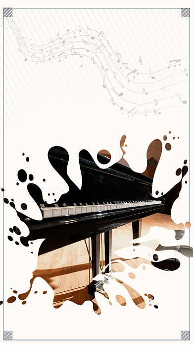 钢琴培训班音乐手机海报背景
