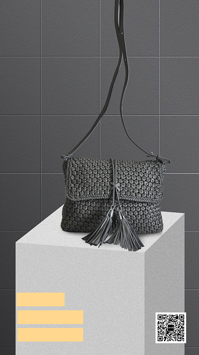 高端灰冬季大牌高冷风格女包手机海报背景