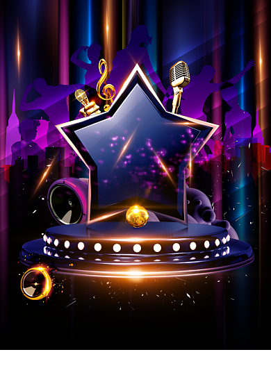 时尚大气大学生音乐节广告印刷海报模板背景