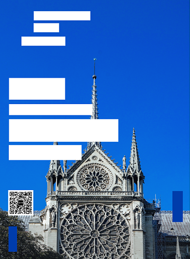 蓝色杂志风巴黎法国欧洲旅游促销印刷海报背景