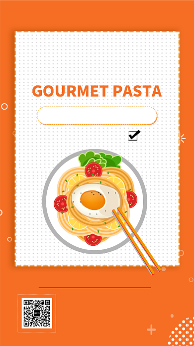 橙色活泼意大利面美食手机海报背景