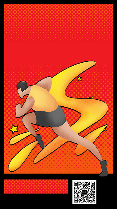 健身房优惠折扣手绘手机海报背景