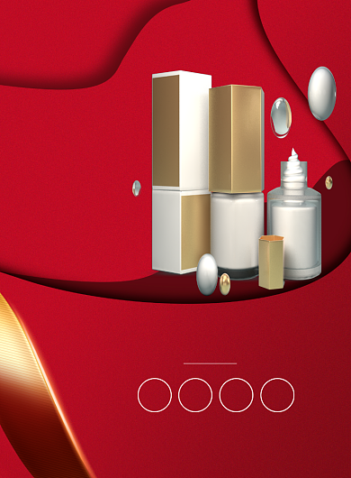 大气红美容美妆海报模板背景