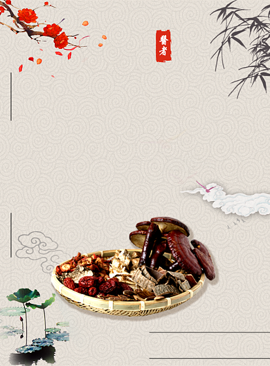 中国古典中医理疗印刷海报背景