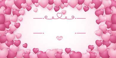 浪漫爱心气球婚礼签到处展板背景