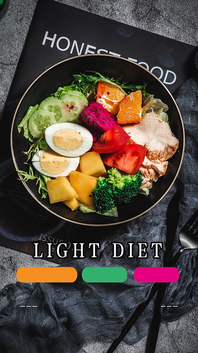 创意轻食快餐 海报背景