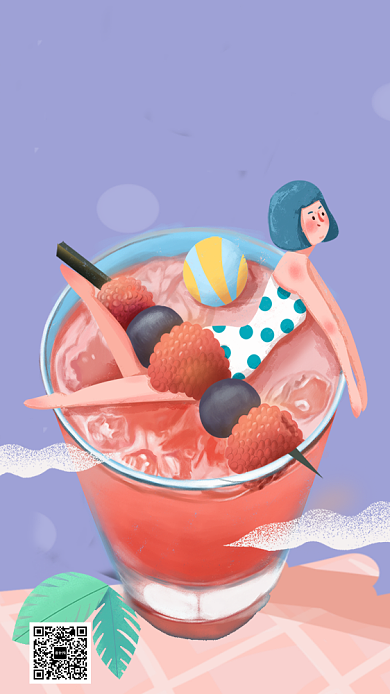 简洁美味果汁手机还海海报背景