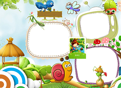 创意卡通昆虫记小报背景