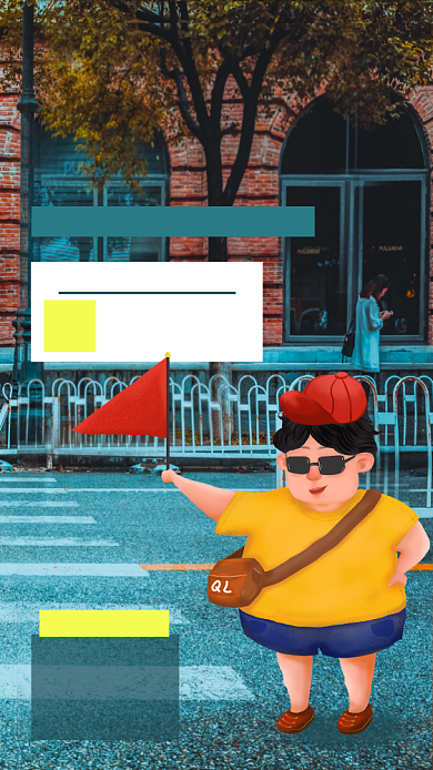 法国小镇街道旅游住宿手机海报背景