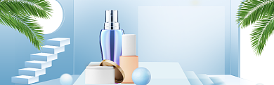 美妆护肤海报模版banner背景
