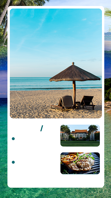 插画创意三亚之旅手机海报背景