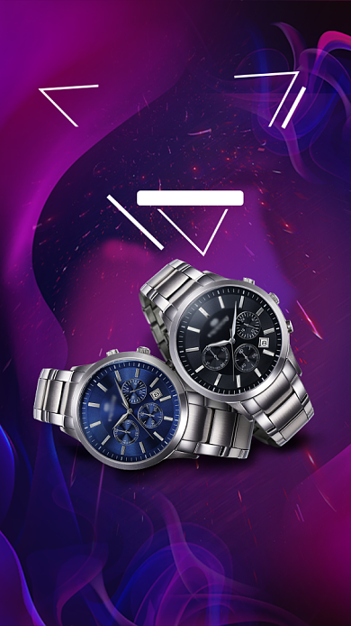 紫色大气双十一狂欢手表促销宣传手机海报背景