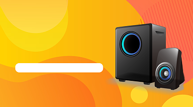 橙色渐变电商渐变镭射双十二音响手机海报背景