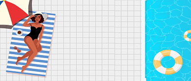 手绘卡通夏季旅游度假促销广告微信公众号素材图片背景