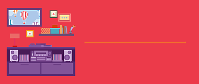 红色房地产家居软装设计公众号首图背景