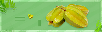 绿色时令水果杨桃上市促销banner背景