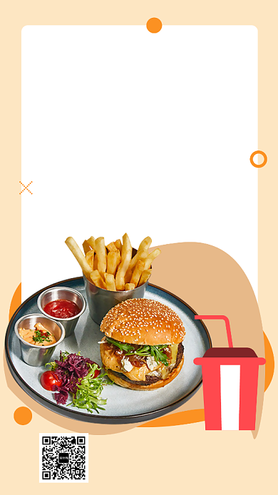 牛肉汉堡套餐菜单手机海报背景