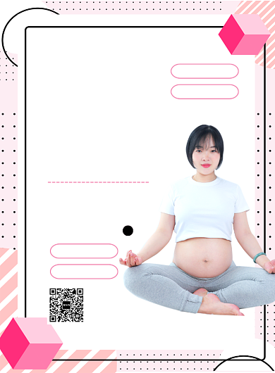 孟菲斯风孕妇瑜伽宣传海报背景