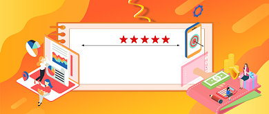 在线金融投资卡通手绘手机首图背景