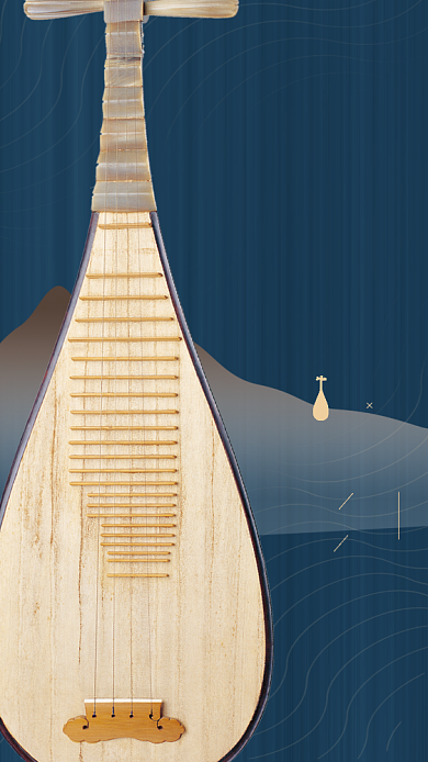 乐器琵琶招生海报背景