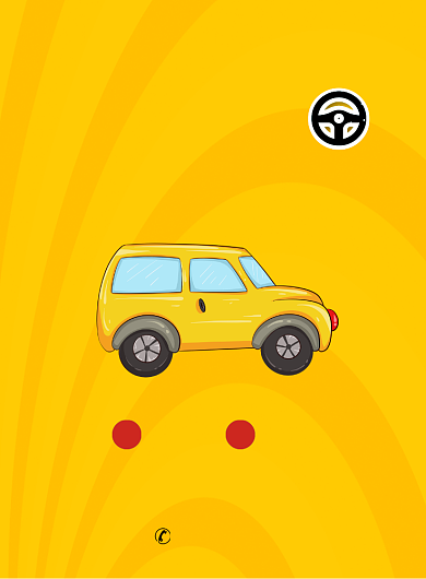 黄色卡通风交通汽车驾校驾照学车印刷海报背景