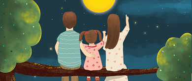 中秋佳节插画公众号首图背景