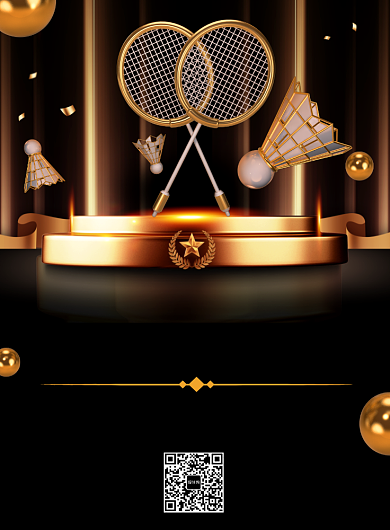 黑金大气羽毛球社招新海报背景
