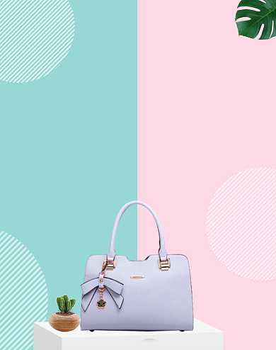 清新双色女士包促销电商海报背景
