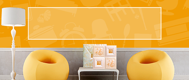 橙色扁平化装修首图背景