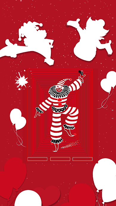 红底喜庆愚人节手机海报背景