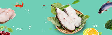 海鲜银鳕鱼banner背景