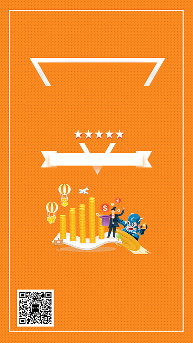 手机海报投资理财手绘背景