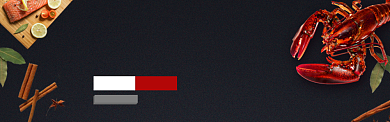 简约黑底澳洲巨无霸龙虾电商banner背景