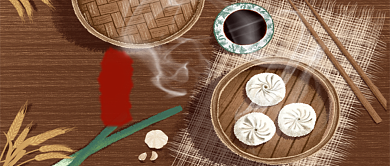 平面卡通简约清新美食广告微信公众号素材图片背景