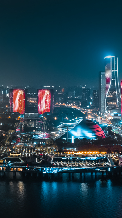 国庆旅游打卡晒家乡之杭州营销手机海报背景