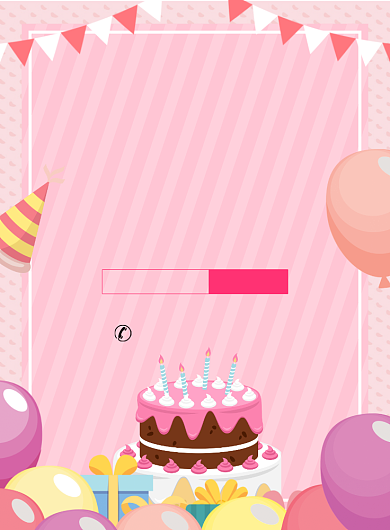 时尚卡通生日快乐蛋糕促销广告印刷海报背景